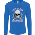 Race the Rain Biker Mens Long Sleeve T-Shirt Royal Blue