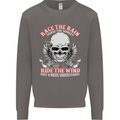 Race the Rain Biker Mens Sweatshirt Jumper Charcoal
