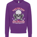Race the Rain Biker Mens Sweatshirt Jumper Purple
