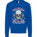 Race the Rain Biker Mens Sweatshirt Jumper Royal Blue