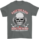 Race the Rain Biker Mens T-Shirt Cotton Gildan Charcoal