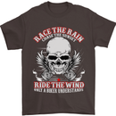 Race the Rain Biker Mens T-Shirt Cotton Gildan Dark Chocolate