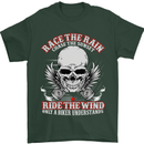 Race the Rain Biker Mens T-Shirt Cotton Gildan Forest Green