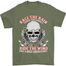 Race the Rain Biker Mens T-Shirt Cotton Gildan Military Green