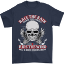 Race the Rain Biker Mens T-Shirt Cotton Gildan Navy Blue