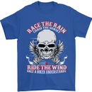 Race the Rain Biker Mens T-Shirt Cotton Gildan Royal Blue