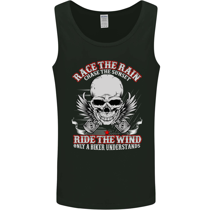 Race the Rain Biker Mens Vest Tank Top Black