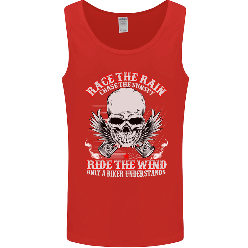 Race the Rain Biker Mens Vest Tank Top Red