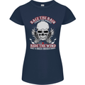 Race the Rain Biker Womens Petite Cut T-Shirt Navy Blue