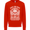 Race the Wind Biker Motorcycle Motorbike Kids Sweatshirt Jumper Bright Red