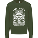 Race the Wind Biker Motorcycle Motorbike Kids Sweatshirt Jumper Forest Green
