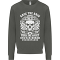 Race the Wind Biker Motorcycle Motorbike Kids Sweatshirt Jumper Storm Grey