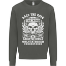 Race the Wind Biker Motorcycle Motorbike Kids Sweatshirt Jumper Storm Grey