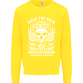 Race the Wind Biker Motorcycle Motorbike Kids Sweatshirt Jumper Yellow