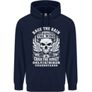 Race the Wind Biker Motorcycle Motorbike Mens 80% Cotton Hoodie Navy Blue