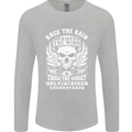 Race the Wind Biker Motorcycle Motorbike Mens Long Sleeve T-Shirt Sports Grey
