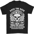 Race the Wind Biker Motorcycle Motorbike Mens T-Shirt Cotton Gildan Black