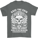 Race the Wind Biker Motorcycle Motorbike Mens T-Shirt Cotton Gildan Charcoal