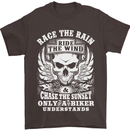 Race the Wind Biker Motorcycle Motorbike Mens T-Shirt Cotton Gildan Dark Chocolate