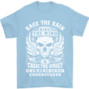 Race the Wind Biker Motorcycle Motorbike Mens T-Shirt Cotton Gildan Light Blue