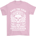 Race the Wind Biker Motorcycle Motorbike Mens T-Shirt Cotton Gildan Light Pink