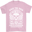 Race the Wind Biker Motorcycle Motorbike Mens T-Shirt Cotton Gildan Light Pink