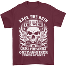 Race the Wind Biker Motorcycle Motorbike Mens T-Shirt Cotton Gildan Maroon