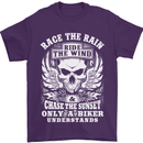 Race the Wind Biker Motorcycle Motorbike Mens T-Shirt Cotton Gildan Purple