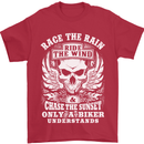 Race the Wind Biker Motorcycle Motorbike Mens T-Shirt Cotton Gildan Red