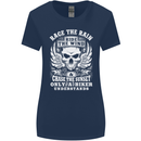 Race the Wind Biker Motorcycle Motorbike Womens Wider Cut T-Shirt Navy Blue
