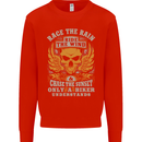 Race the Wind Motorbike Motorcycle Biker Kids Sweatshirt Jumper Bright Red