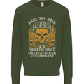 Race the Wind Motorbike Motorcycle Biker Kids Sweatshirt Jumper Forest Green