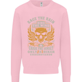 Race the Wind Motorbike Motorcycle Biker Kids Sweatshirt Jumper Light Pink