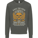 Race the Wind Motorbike Motorcycle Biker Kids Sweatshirt Jumper Storm Grey
