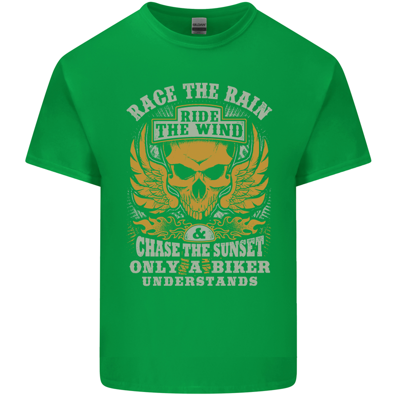 Race the Wind Motorbike Motorcycle Biker Kids T-Shirt Childrens Irish Green