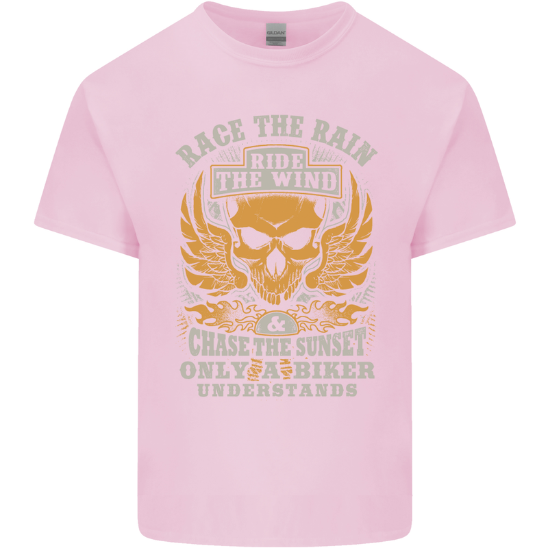 Race the Wind Motorbike Motorcycle Biker Kids T-Shirt Childrens Light Pink