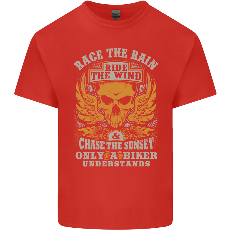 Race the Wind Motorbike Motorcycle Biker Kids T-Shirt Childrens Red