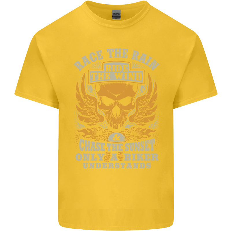 Race the Wind Motorbike Motorcycle Biker Kids T-Shirt Childrens Yellow