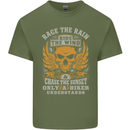 Race the Wind Motorbike Motorcycle Biker Mens Cotton T-Shirt Tee Top Military Green