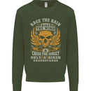 Race the Wind Motorbike Motorcycle Biker Mens Sweatshirt Jumper Forest Green