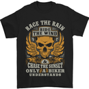 Race the Wind Motorbike Motorcycle Biker Mens T-Shirt Cotton Gildan Black
