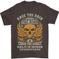 Race the Wind Motorbike Motorcycle Biker Mens T-Shirt Cotton Gildan Dark Chocolate