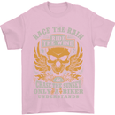 Race the Wind Motorbike Motorcycle Biker Mens T-Shirt Cotton Gildan Light Pink