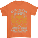 Race the Wind Motorbike Motorcycle Biker Mens T-Shirt Cotton Gildan Orange