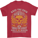 Race the Wind Motorbike Motorcycle Biker Mens T-Shirt Cotton Gildan Red