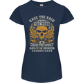 Race the Wind Motorbike Motorcycle Biker Womens Petite Cut T-Shirt Navy Blue