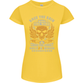 Race the Wind Motorbike Motorcycle Biker Womens Petite Cut T-Shirt Yellow