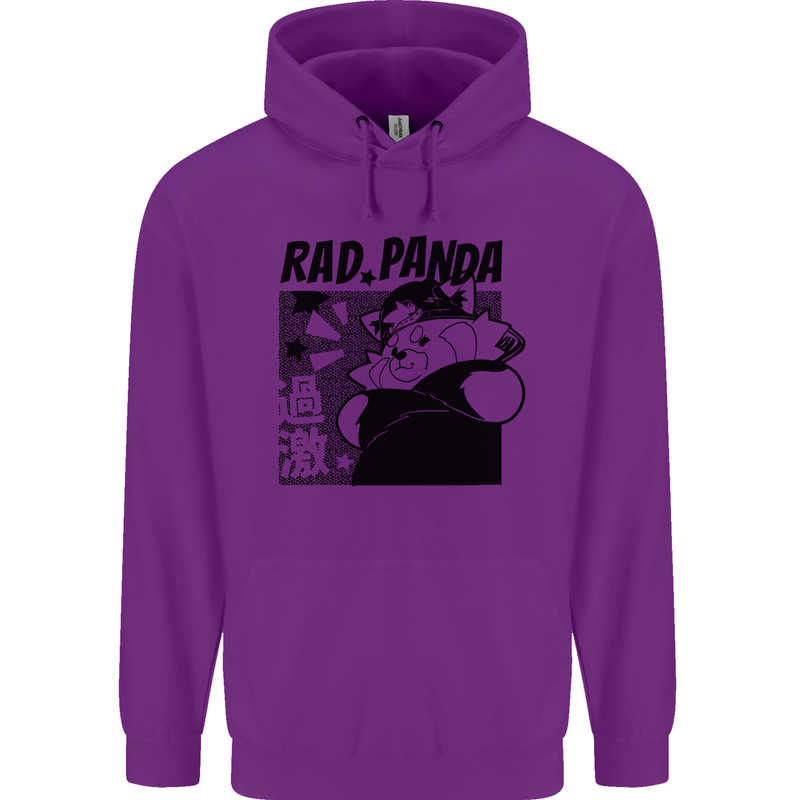 Rad Red Panda Japanese Cool Childrens Kids Hoodie Purple