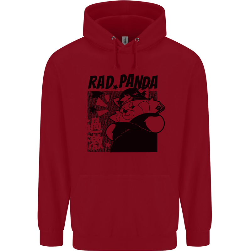 Rad Red Panda Japanese Cool Childrens Kids Hoodie Red