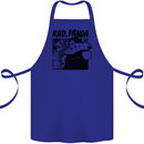 Rad Red Panda Japanese Cool Cotton Apron 100% Organic Royal Blue